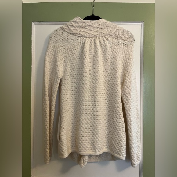 Ann Taylor Loft Petite Medium Wool Blend Cream Sweater Cardigan - Picture 9 of 9